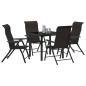 Preview: 5-teiliges Garten-Esstischset Schwarz Poly Rattan