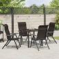 Preview: 5-teiliges Garten-Esstischset Schwarz Poly Rattan
