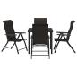 Preview: 5-teiliges Garten-Esstischset Schwarz Poly Rattan