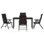Preview: 5-teiliges Garten-Ess-Set Schwarz Poly-Rattan