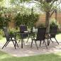 Preview: ARDEBO.de - 5-teiliges Garten-Ess-Set Schwarz Poly-Rattan