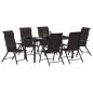 Preview: 7-teiliges Garten-Ess-Set Schwarz Poly-Rattan
