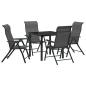 Preview: 5-teiliges Garten-Dining-Set Grau Poly-Rattan