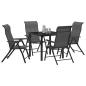 Preview: 5-teiliges Garten-Dining-Set Grau Poly-Rattan