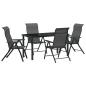 Preview: 5-teiliges Garten-Dining-Set Grau Poly-Rattan