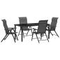 Preview: 5-teiliges Garten-Esstisch-Set Grau Poly-Rattan