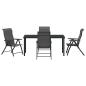 Preview: 5-teiliges Garten-Esstisch-Set Grau Poly-Rattan