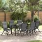 Preview: ARDEBO.de - 7-teiliges Garten-Esszimmer-Set Grau Poly-Rattan