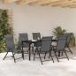 Preview: 7-teiliges Garten-Esszimmer-Set Grau Poly-Rattan