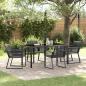 Preview: ARDEBO.de - 5-teiliges Garten Essgruppe Schwarz Poly-Rattan