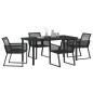 Preview: 5-teiliges Garten Essgruppe Schwarz Poly-Rattan