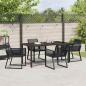 Preview: 5-teiliges Garten Essgruppe Schwarz Poly-Rattan
