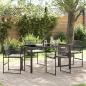 Preview: ARDEBO.de - 5-teiliges Garten-Ess-Set mit Kissen Schwarz Poly-Rattan