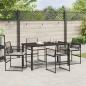 Preview: 5-teiliges Garten-Ess-Set mit Kissen Schwarz Poly-Rattan