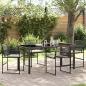 Preview: ARDEBO.de - 5-teiliges Garten-Esszimmer-Set mit Kissen - Schwarzer Poly-Rattan