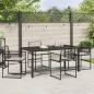 Preview: 5-teiliges Garten-Esszimmer-Set mit Kissen - Schwarzer Poly-Rattan