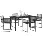 Preview: 5-teiliges Garten-Ess-Set Schwarzes Poly-Rattan