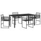 Preview: 5-teiliges Garten-Essmöbelset Schwarz Poly-Rattan