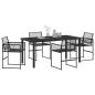 Preview: 5-teiliges Garten-Essmöbelset Schwarz Poly-Rattan