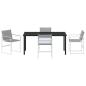 Preview: 5-teiliges Garten-Esszimmer-Set mit Kissen in Weiß, Textilene und Stahl