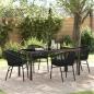 Preview: ARDEBO.de - 5-teiliges Garten-Esszimmer-Set mit schwarzem Poly-Rattan