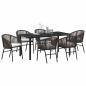 Preview: 7-teiliges Garten-Essgruppe Braun Poly Rattan
