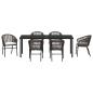 Preview: 7-teiliges Garten-Esszimmer-Set Braunes Poly-Rattan