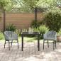 Preview: 3-teiliges Garten-Esstischset Grau Poly-Rattan