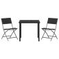 Preview: 3-teiliges Gartendining-Set Schwarz Textilene und Stahl