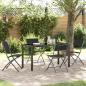 Preview: ARDEBO.de - 5-teiliges Garten-Ess-Set Schwarz Textilene und Stahl