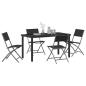 Preview: 5-teiliges Garten-Ess-Set Schwarz Textilene und Stahl
