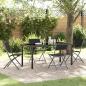 Preview: ARDEBO.de - 5-teiliges Garten-Esszimmer-Set Schwarz Textilene und Stahl