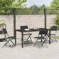 Preview: 5-teiliges Garten-Esszimmer-Set Schwarz Textilene und Stahl
