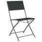 Preview: 5-teiliges Garten-Esszimmer-Set Schwarz Textilene und Stahl
