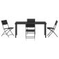 Preview: 5-teiliges Garten-Esszimmer-Set Schwarz Textilene und Stahl