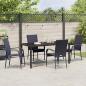 Preview: 5-teiliges Garten-Essset aus schwarzem Poly-Rattan