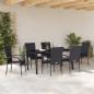 Preview: 7-teiliges Garten-Essset schwarzes Poly-Rattan