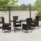 Preview: 5-teiliges Garten-Essset mit Kissen Schwarzes Poly-Rattan