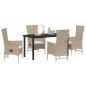 Preview: 5-teiliges Garten-Ess-Set mit Kissen Beige Poly-Rattan