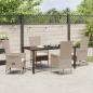 Preview: 5-teiliges Garten-Essset mit Kissen Beige Poly-Rattan