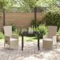 Preview: 3-teiliges Garten-Dining-Set mit Kissen Beiges Poly-Rattan