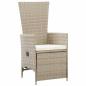 Preview: 5-teiliges Garten-Essenset mit Kissen Beige Poly Rattan