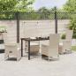 Preview: 5-teiliges Garten-Esszimmer-Set mit Kissen Beige Poly-Rattan