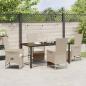 Preview: 5-teiliges Garten-Dining-Set mit Kissen in Beige, Poly-Rattan
