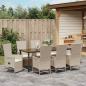 Preview: Garten Essgruppe 9 stk. Beige Poly-Rattan