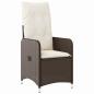 Preview: 3-teiliges Garten-Esszimmer-Set mit Kissen Braun Poly Rattan