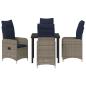Preview: 5-teiliges Garten-Dining-Set mit Kissen Schwarzes Poly Rattan