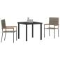 Preview: 3-teilige Garten Essgruppe Grau Poly Rattan