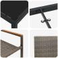 Preview: 3-teilige Garten Essgruppe Grau Poly Rattan
