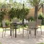Preview: ARDEBO.de - 5-teiliges Garten-Essset Grau Poly-Rattan